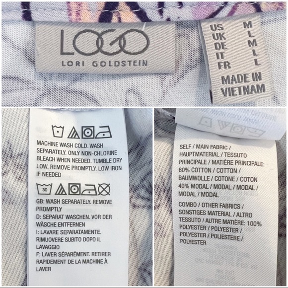 ✖️SOLD✖️•LOGO by Lori Goldstein• Floral Print Tunic Top w/Pleated Hem - Picture 9 of 9